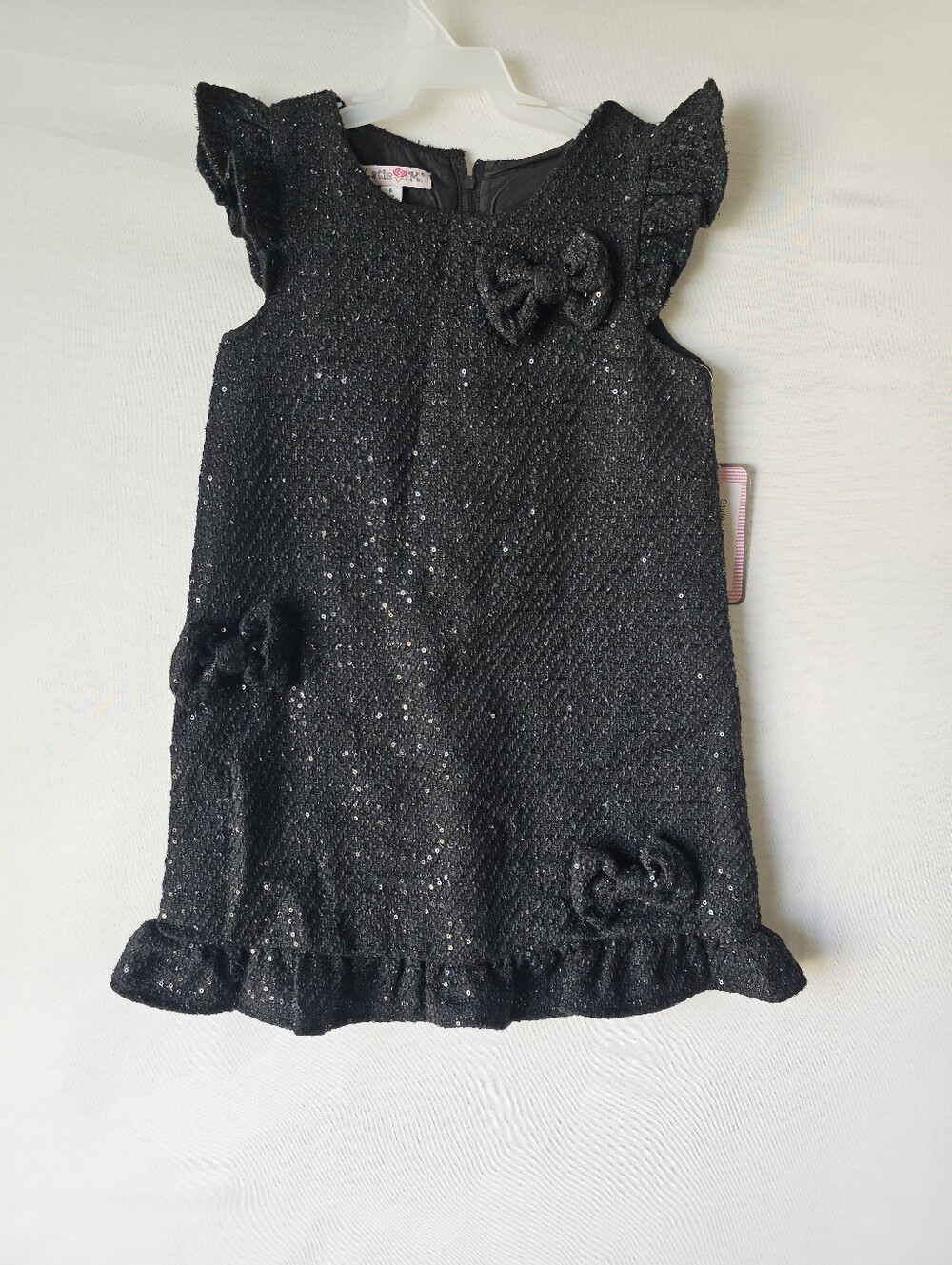 NWT Katie M. Black Tweed Sequin Holiday Party Dress Size 6